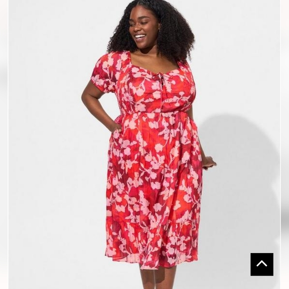 torrid red floral dress with pockets! NWT - Picture 3 of 9
